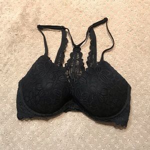 Pink Lace Front Clasp Bra